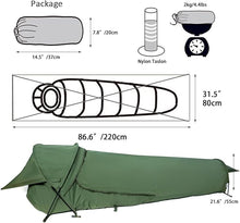 Load image into Gallery viewer, Compact BiVy Tent – Olive Drab | Ultralight Waterproof Survival Shelter with Stargazing Window &amp; Tactical Green Shell - AKmax

