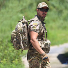 Load image into Gallery viewer, MOLLE Assault Pack – Multicam Fabric with Coyote Webbing | Classic 30L Field Pack for Patrol &amp; EDC - AKmax
