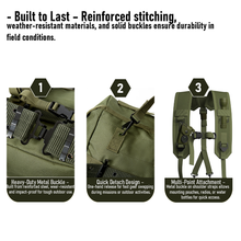 Load image into Gallery viewer, AKmax Military ALICE Yoke Shoulder Strap with Belt, Utility Army Butt Pack and Canteen &amp; Magazine Pouch set for Outdoor Backpack
