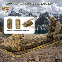 画像をギャラリービューアに読み込む, MT Pathfinder Military Bivy Tent – Stealth Compact Single-Pole Hooped  Shelter for Modular Sleeping Bags, Waterproof Breathable Outer Shell with Mosquito Net, Lightweight Tactical Camping Tent
