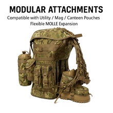 Load image into Gallery viewer, AKamx MOLLE 4000 Tactical Military Rucksack with Frame – 1:1 U.S. Airborne Replica Camouflage Army Backpack (85L+)
