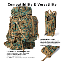画像をギャラリービューアに読み込む, USMC ILBE Hydration Carrier – Multi-Terrain Camo, Includes 3L Bladder, Military MOLLE Water Pack
