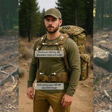 Load image into Gallery viewer, AKmax ALICE-L Max Tactical Backpack 55L, Coyote Brown Rugged Rucksack with Enhanced Waist Support, Quick-Release Buckles, Thick Shoulder Straps, Multi-Pocket Load-Bearing Pack for Outdoor &amp; Field Use
