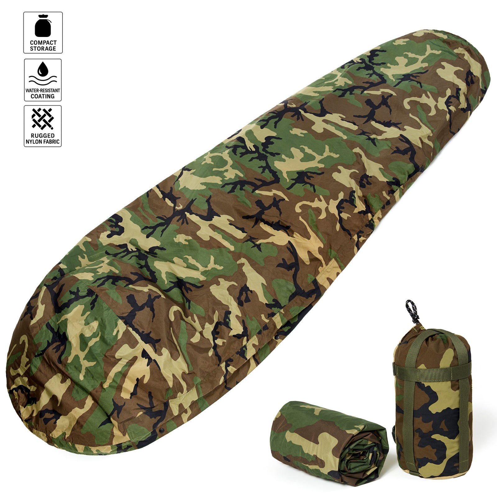 USGI BiVy Cover – Woodland Camo | Waterproof GORE-TEX-Style Shell