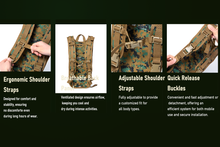 画像をギャラリービューアに読み込む, USMC ILBE Hydration Carrier – Multi-Terrain Camo, Includes 3L Bladder, Military MOLLE Water Pack
