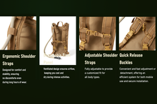 画像をギャラリービューアに読み込む, USMC ILBE Hydration Carrier – Multi-Terrain Camo, Includes 3L Bladder, Military MOLLE Water Pack
