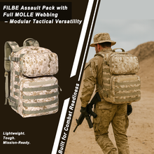 Load image into Gallery viewer, FILBE 1.0 Assault Pack – Military Tactical Backpack with MOLLE System &amp; Hydration Compatibility, 30L Capacity
