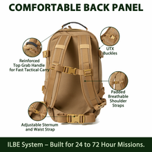 Load image into Gallery viewer, ILBE 1.0 Assault Pack 45L Coyote rear view
