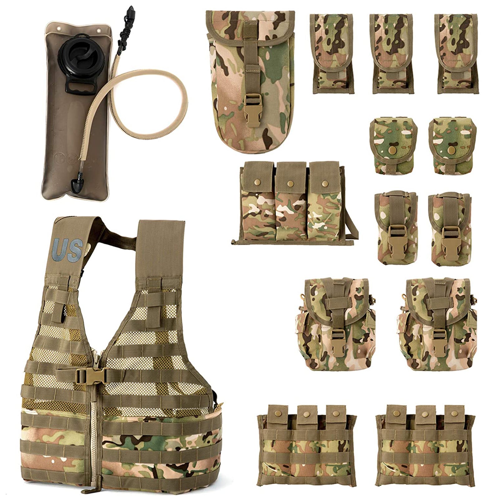 MOLLE FLC Vest System – Full Multicam Loadout with Hydration
