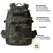 Load image into Gallery viewer, Akmax Military Adventure 48H Bug-Out Bag Outdoor Hiking Backpack Dark - AKmax Military
