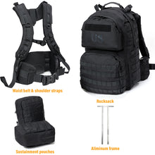 Load image into Gallery viewer, Akmax Military Molle Ranger Army Tactical Outdoor Hiking Rucksack Black - AKmax Military
