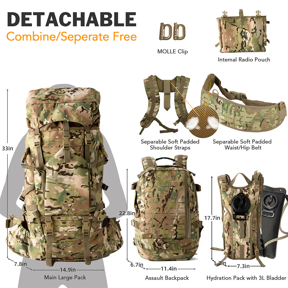 ILBE 2.0 Rucksack – Full Kit –Camouflage | Laser-Cut Modular