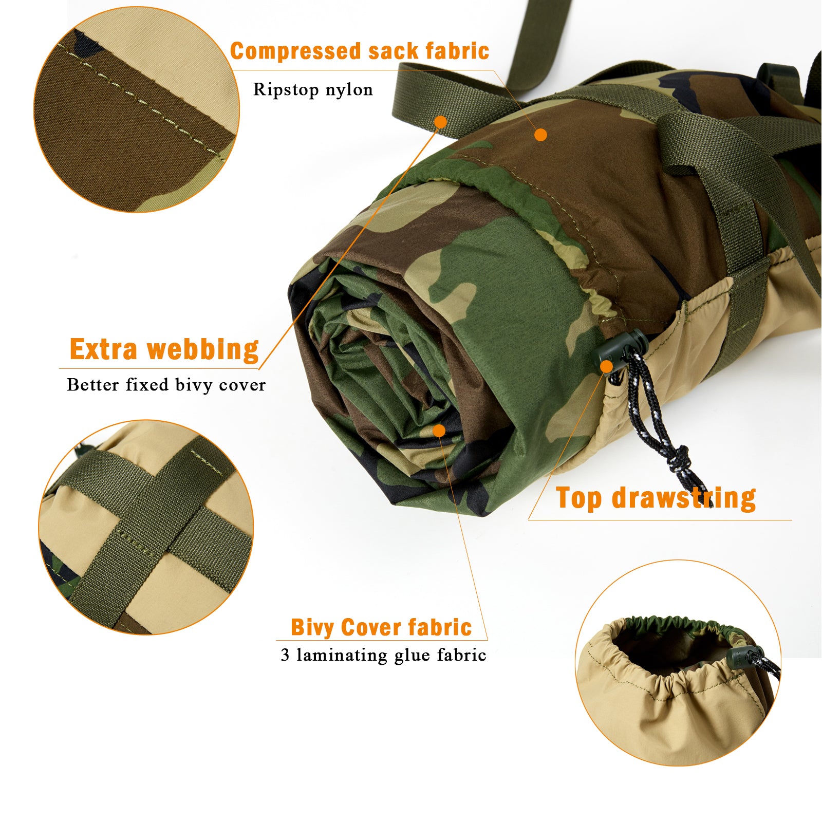 USGI BiVy Cover – Woodland Camo Waterproof GORE-TEX-Style Shell