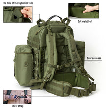 Load image into Gallery viewer, Akmax Military Molle Ranger Assault Army Tactical Outdoor Rucksack with Frame Olive Drab - AKmax Military
