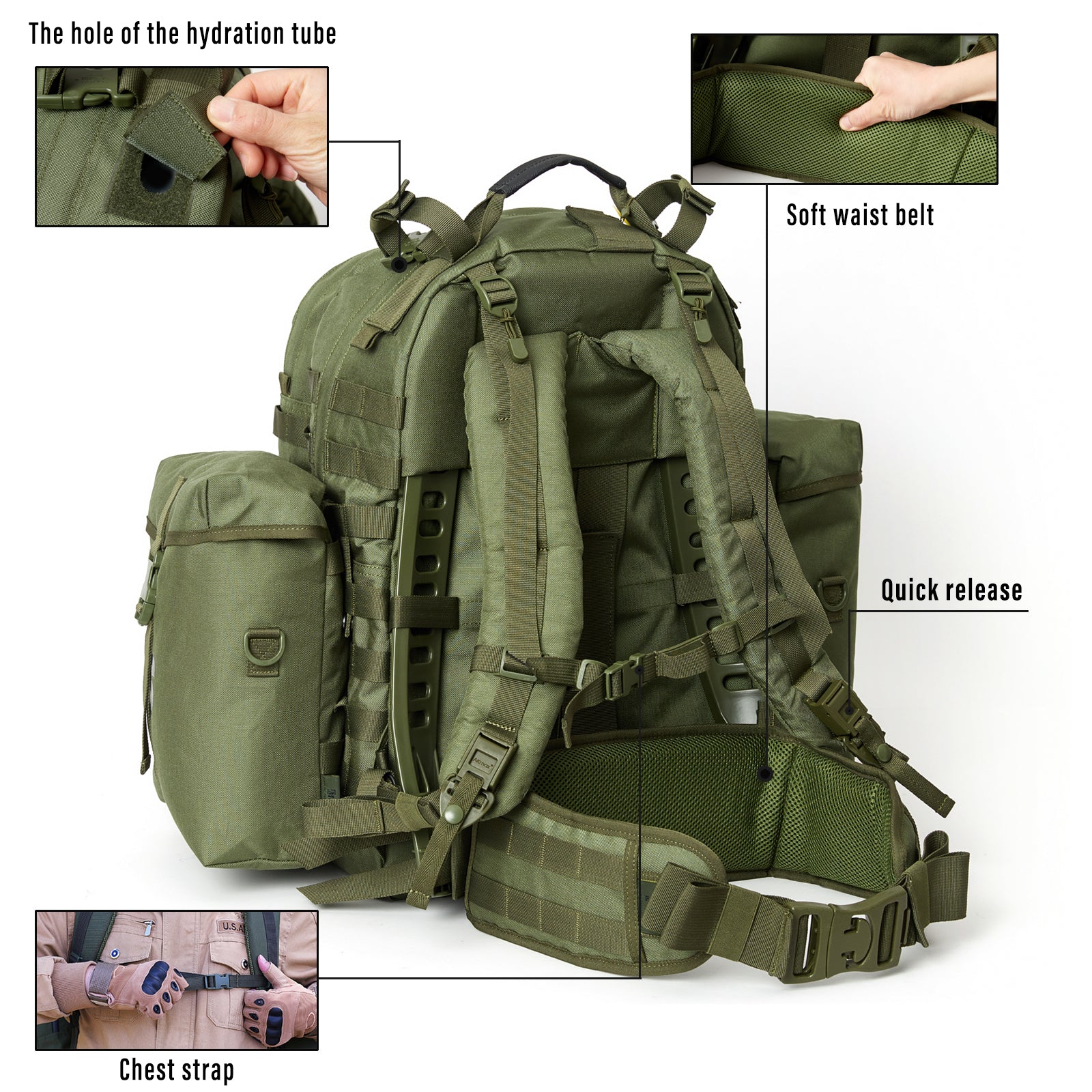 MOLLE Medium Rucksack – Olive Drab Modular Pack with Frame