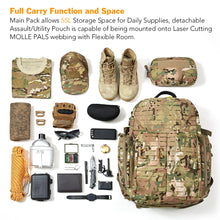 Load image into Gallery viewer, Akmax Military Adventure 72H Bug-Out Bag Assault Hiking Rucksack Backpack - AKmax Military

