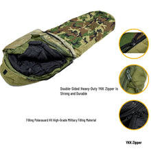 Load image into Gallery viewer, Akmax Military Waterproof All-Season Multifunctional Modular Sleeping Bag with Bivy Cover Woodland - AKmax Military
